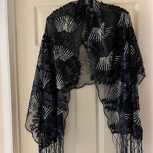 👏👏Sequined Evening Shawl, never worn